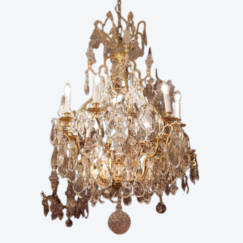 Lustre Cage En Bronze Doré XIXe siècle
