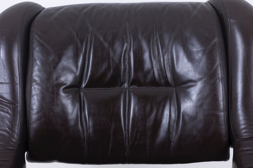 Soggiorno in metallo e pelle. Anni '70 LS57905650/5G