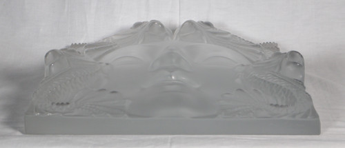 Lalique France Motif décoratif "Fontaine Poissons" ou "Masque femme" 