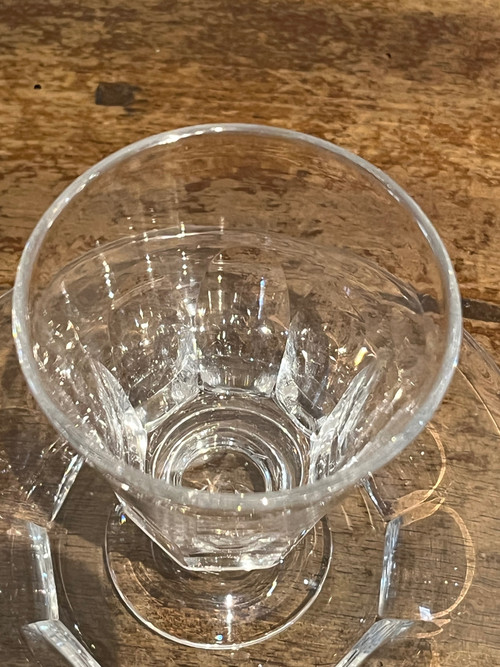 Rare moutardier en cristal, milieu XIXe siècle 