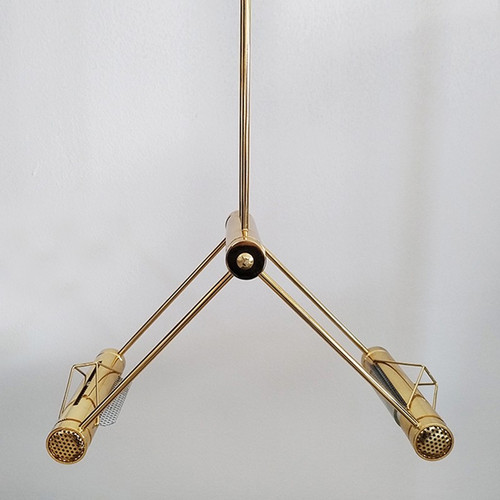 1970s Brass Pendant Lamp by Cattaneo with Halogen Lights 