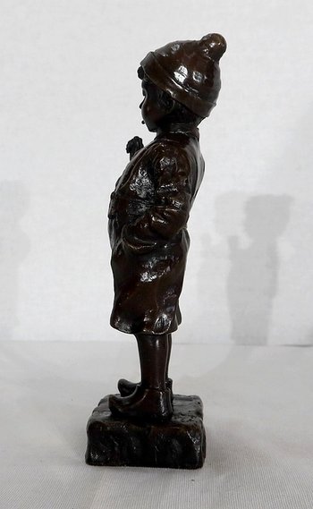 Bronzo "Il piccolo fumatore" di J. Schmidt-Felling - seconda metà del 19° secolo
