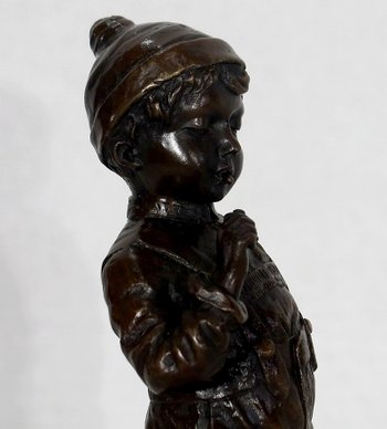 Bronzo "Il piccolo fumatore" di J. Schmidt-Felling - seconda metà del 19° secolo