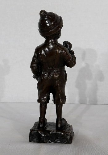 Bronzo "Il piccolo fumatore" di J. Schmidt-Felling - seconda metà del 19° secolo