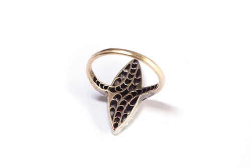 Anello marchesa patriottico in oro 18k e argento, bandiera francese, colore bandiera, blu bianco rosso