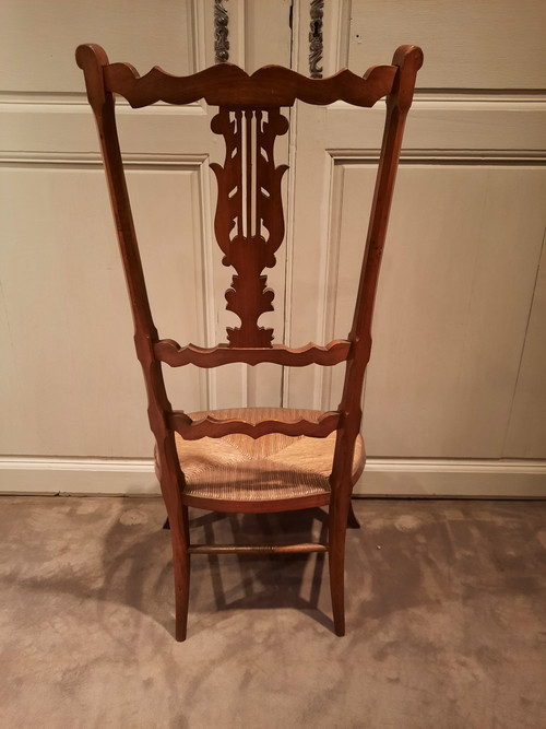 Pair of low cherry changing chairs from the 19th century.