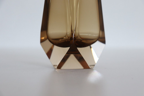 Murano Art Glass Smoked Amber Vase by Alessandro Mandruzzato, 1960s