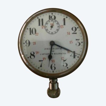 RARE - Airplane Watch WW1 in metal marked Property of the AVIATION