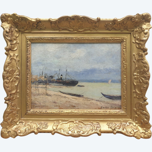 Gaston GUIGNARD - Bateaux dans le port de Bordeaux
