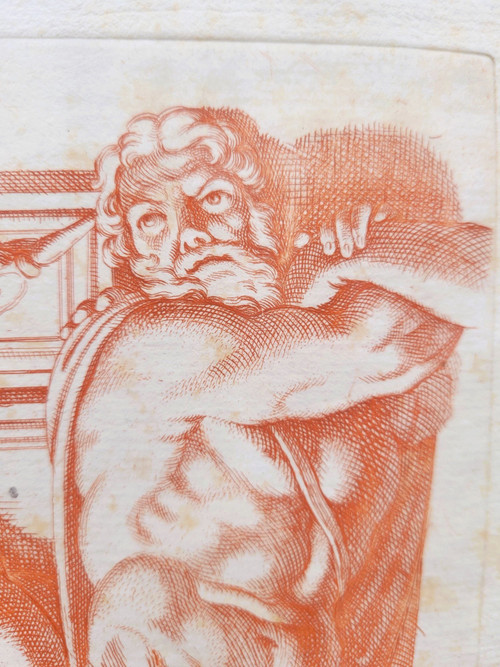 Paire de gravures à la manière des sanguines 