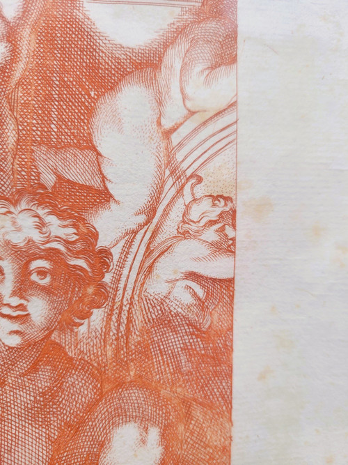Paire de gravures à la manière des sanguines 
