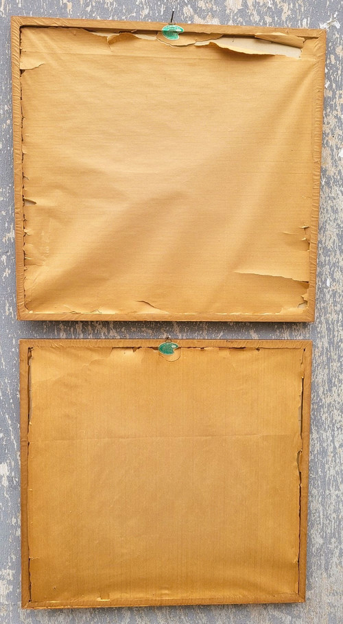 Paire de gravures à la manière des sanguines 