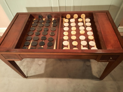Mahogany tric-trac games table from the Restoration period.