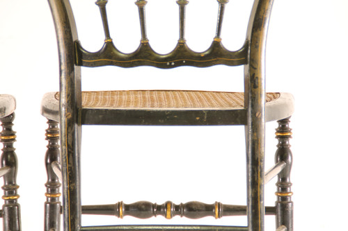 Deux Belles Chaises Napoléon III en Bois Noirci et Doré 