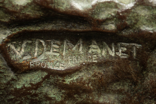Kleine Art Déco-Bronzestatue "Le Marteleur" von Victor Demanet (1895-1964):