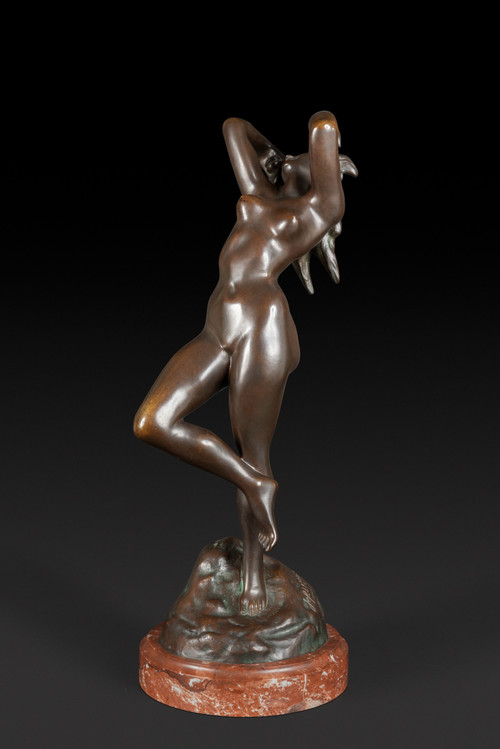 Bronze Statue "THE DANCER WITH CASTANETS" by JEF LAMBEAUX (1852 – 1908):
