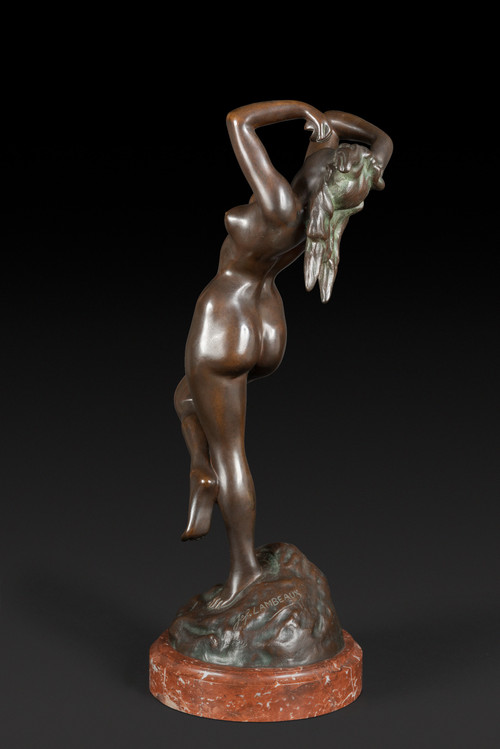 Bronze Statue "THE DANCER WITH CASTANETS" by JEF LAMBEAUX (1852 – 1908):