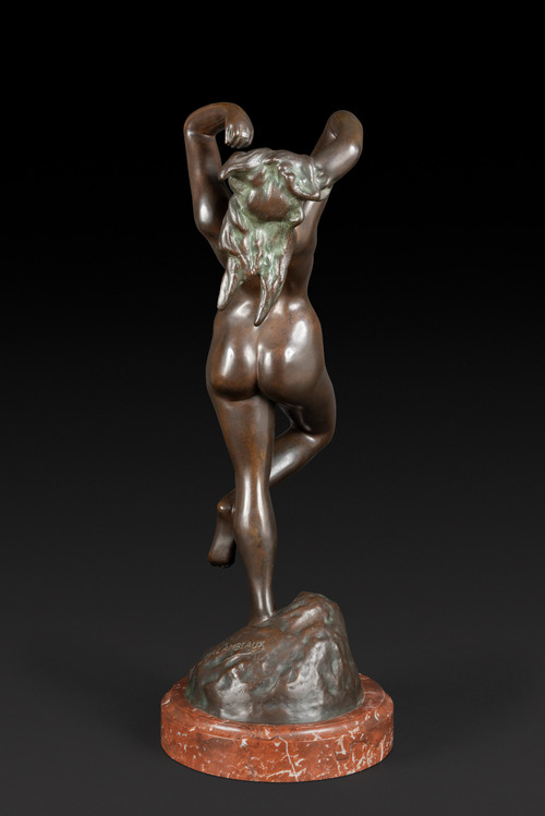 Bronze Statue "THE DANCER WITH CASTANETS" by JEF LAMBEAUX (1852 – 1908):