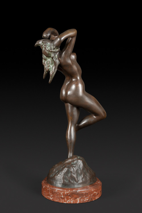 Bronze Statue "THE DANCER WITH CASTANETS" by JEF LAMBEAUX (1852 – 1908):