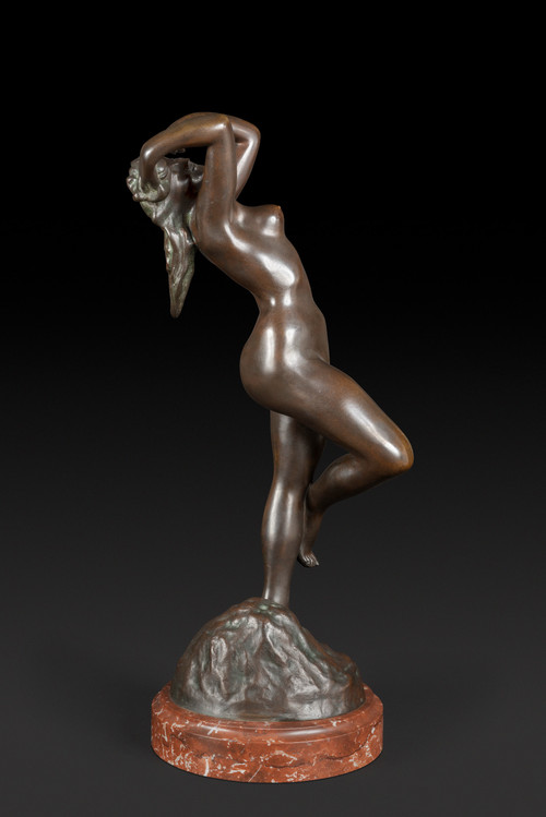 Bronze Statue "THE DANCER WITH CASTANETS" by JEF LAMBEAUX (1852 – 1908):