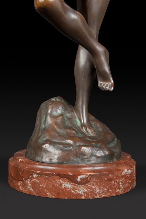 Bronze Statue "THE DANCER WITH CASTANETS" by JEF LAMBEAUX (1852 – 1908):