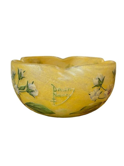 Coppa quadrilobata Daum Nancy "Fiori di melo"