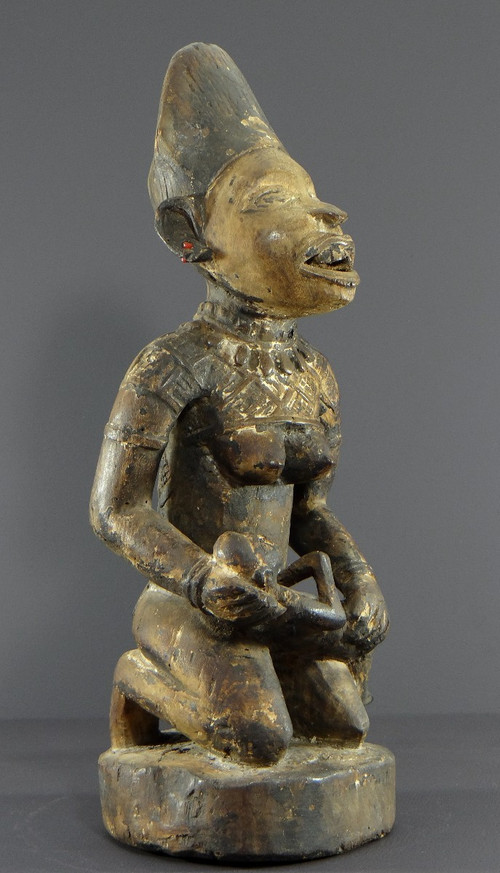 République Démocratique Du Congo, Peuple Yombe, Sculpture En Bois Sculpté, XXème Siècle.