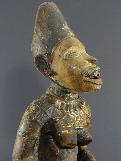 République Démocratique Du Congo, Peuple Yombe, Sculpture En Bois Sculpté, XXème Siècle.