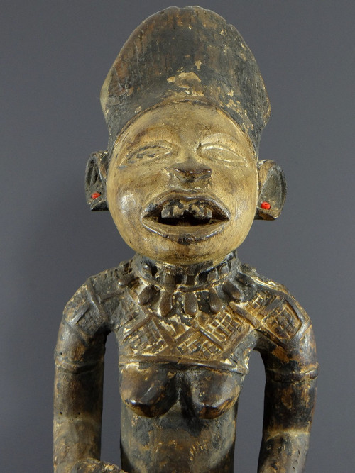République Démocratique Du Congo, Peuple Yombe, Sculpture En Bois Sculpté, XXème Siècle.