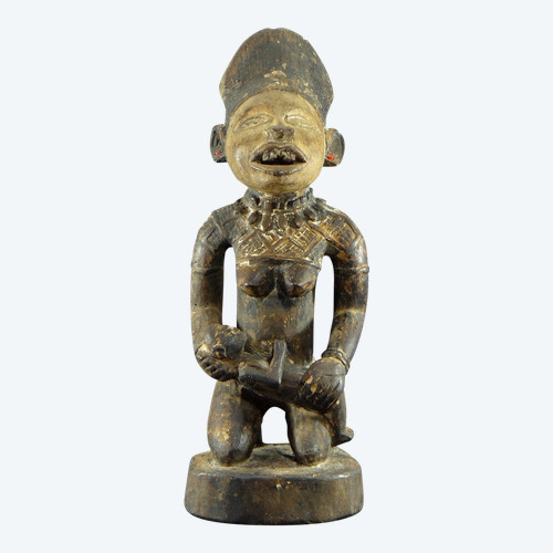 République Démocratique Du Congo, Peuple Yombe, Sculpture En Bois Sculpté, XXème Siècle.