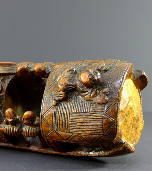 China, 1930s, Sculpture Made From a Large Piece of Bamboo Representing a Junk.