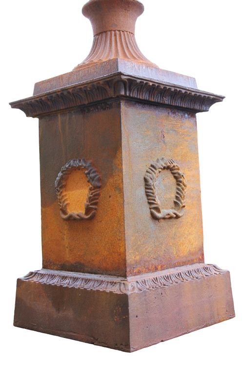 Two Large Medici Vases on their cast iron bases 
