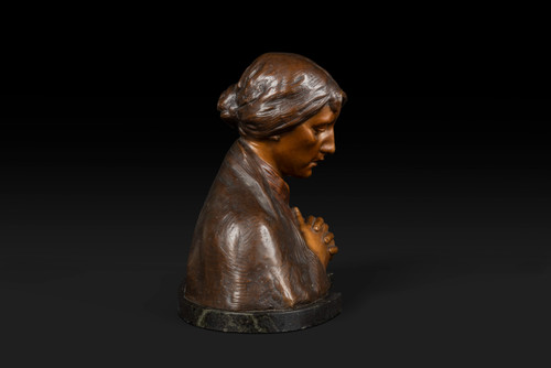 "Mater Dolorosa" Busto in bronzo di Adolf Josef Pohl (1872-1930):