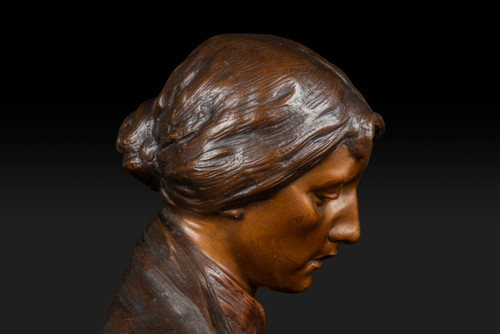 "Mater Dolorosa" Busto in bronzo di Adolf Josef Pohl (1872-1930):