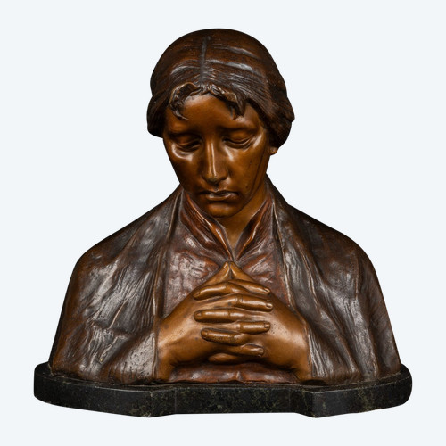 "Mater Dolorosa" Busto in bronzo di Adolf Josef Pohl (1872-1930):