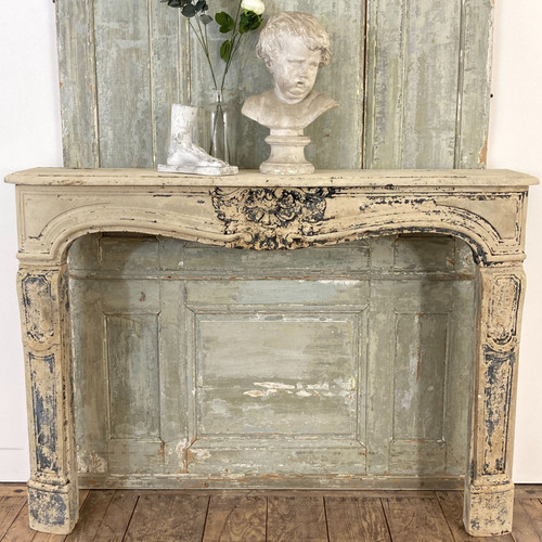 Louis XV period stone fireplace