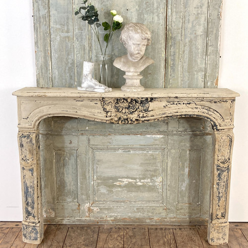 Louis XV period stone fireplace