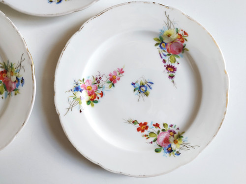 Assiettes En Porcailaine Peinte De Paris Pillivuyt XIXème