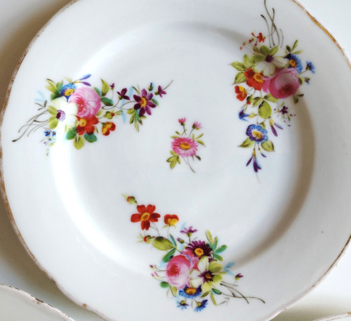 Assiettes En Porcailaine Peinte De Paris Pillivuyt XIXème