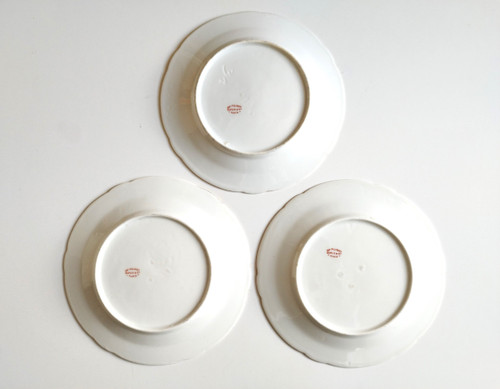 Assiettes En Porcailaine Peinte De Paris Pillivuyt XIXème