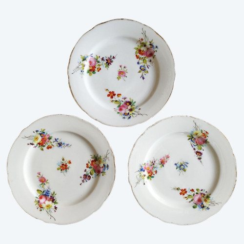 Assiettes En Porcailaine Peinte De Paris Pillivuyt XIXème