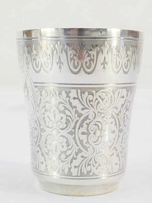 Timpani in solid silver engraved with the first name MAGUY 
