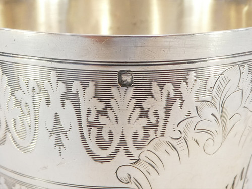 Timpani in solid silver engraved with the first name MAGUY 