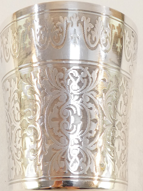 Timpani in solid silver engraved with the first name MAGUY 