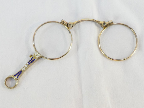Bicchiere Lorgnon binocolo Faccia principale in ARGENTO STERLING vermeil