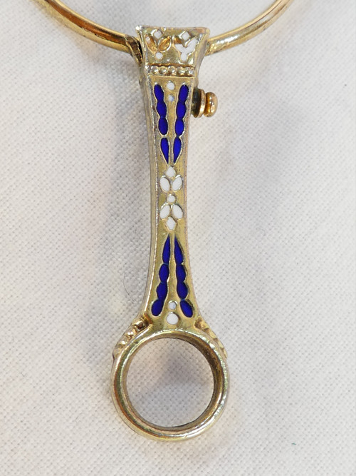 Bicchiere Lorgnon binocolo Faccia principale in ARGENTO STERLING vermeil
