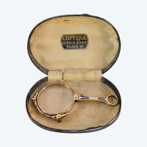 Bicchiere Lorgnon binocolo Faccia principale in ARGENTO STERLING vermeil