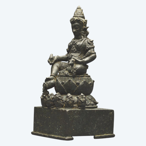 Indonésie, Île de Java, IXème - Xème siècle, Représentation de Kubera, Bronze à patine sombre