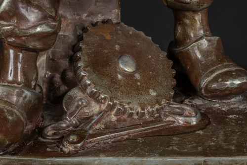 « LE TRAVAIL » Bronzestatue von Emile Louis Picault (1833-1915):