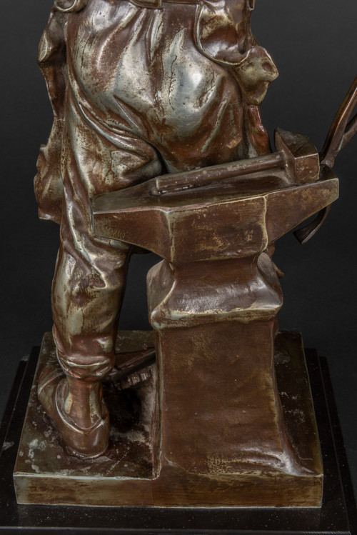 « LE TRAVAIL » Bronzestatue von Emile Louis Picault (1833-1915):